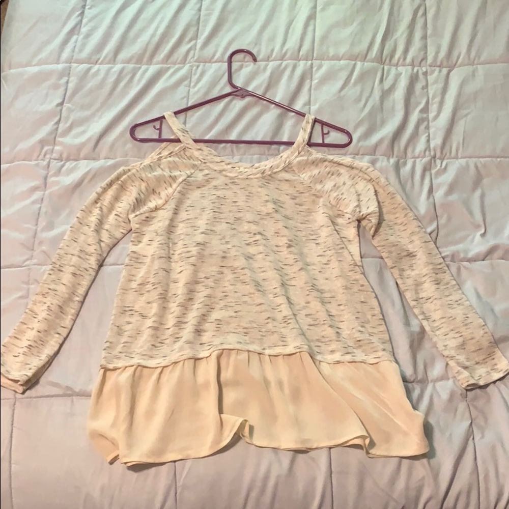 Off the shoulder, long sleeved top